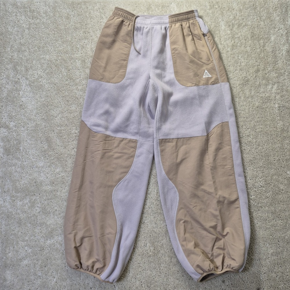 Nike ACG Wolf Tree Fleece Pants Mens Small Beige Polartec Streetwear Outdoor New - Picture 11 of 16